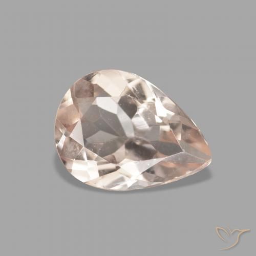 Morganita Medium Light-Pink Natural 0.83ct, Formato de pêra, VVS
