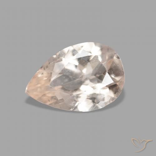 0.66ct Natural Rosa salmão Morganita, Formato de pêra, VVS