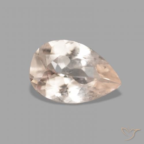 Morganita Rosa salmão Natural 0.66ct, Formato de pêra, VVS