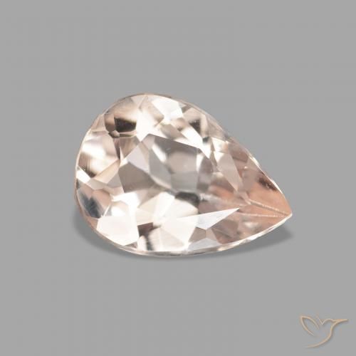 Morganita Medium Light-Pink Natural 0.78ct, Formato de pêra, VVS