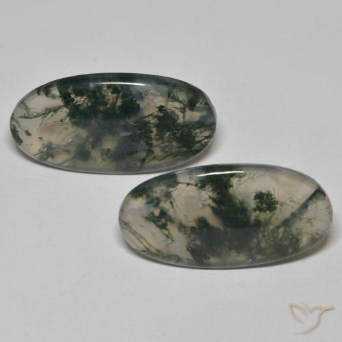 24.65ctw Natural Multicolorido Ágata musgosa, oval, Transparente