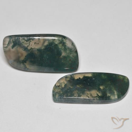 Pedras preciosas de Ágata musgosa Multicolorido natural de 19.80 ct, Chique, Transparente