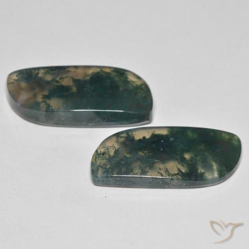 Pedras preciosas de Ágata musgosa Multicolorido natural de 19.80 ct, Chique, Transparente
