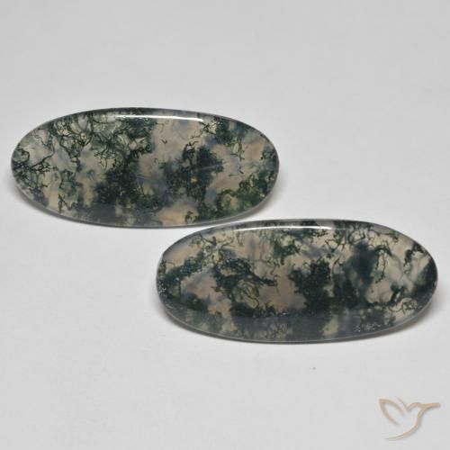 29.86ctw Natural Multicolorido Ágata musgosa, oval, Transparente