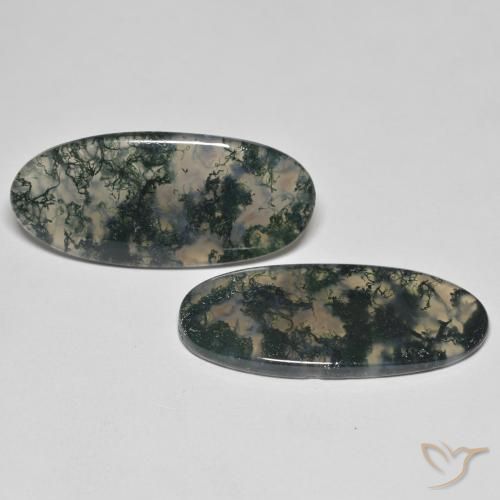 Pedras preciosas de Ágata musgosa Multicolorido natural de 29.86 ct, oval, Transparente