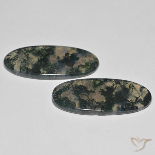 Pedras preciosas de Ágata musgosa Multicolorido natural de 29.86 ct, oval, Transparente