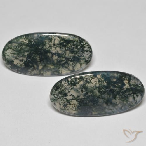 25.55ctw Natural Multicolorido Ágata musgosa, oval, Transparente