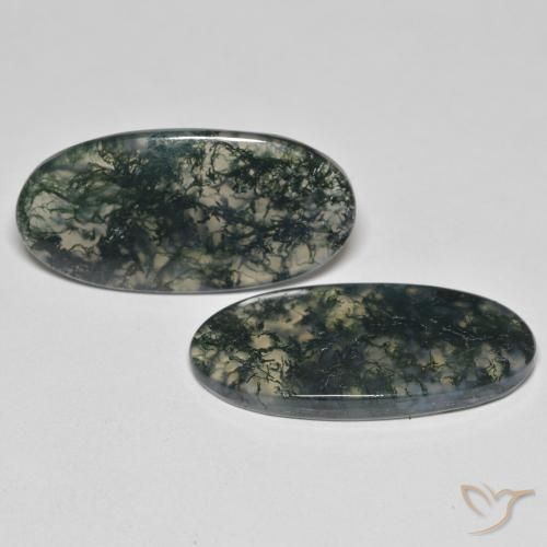 Pedras preciosas de Ágata musgosa Multicolorido natural de 25.55 ct, oval, Transparente