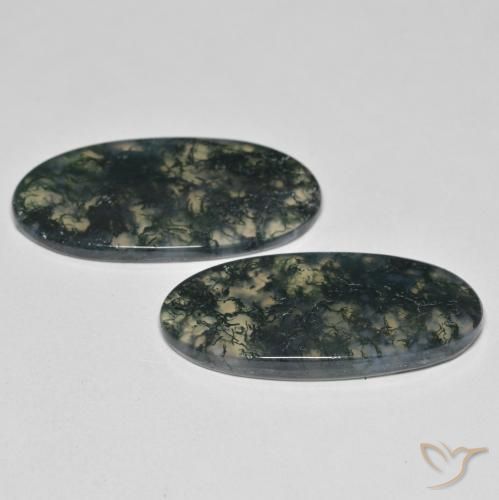 Pedras preciosas de Ágata musgosa Multicolorido natural de 25.55 ct, oval, Transparente
