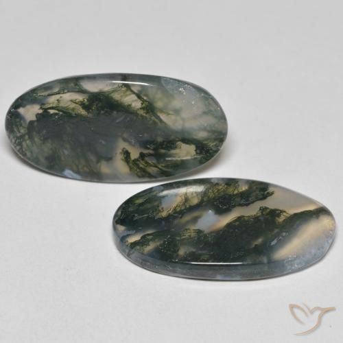 Pedras preciosas de Ágata musgosa Multicolorido natural de 23.37 ct, oval, Transparente