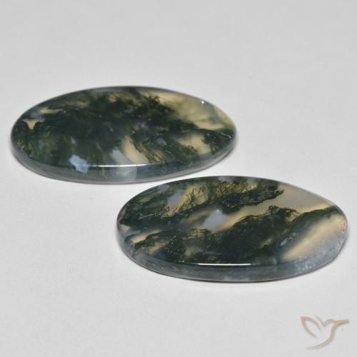 Pedras preciosas de Ágata musgosa Multicolorido natural de 23.37 ct, oval, Transparente