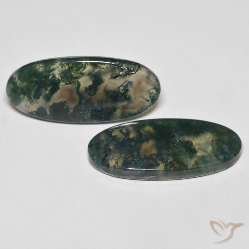 Pedras preciosas de Ágata musgosa Multicolorido natural de 29.52 ct, oval, Transparente