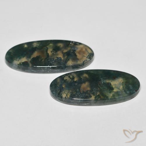 Pedras preciosas de Ágata musgosa Multicolorido natural de 29.52 ct, oval, Transparente