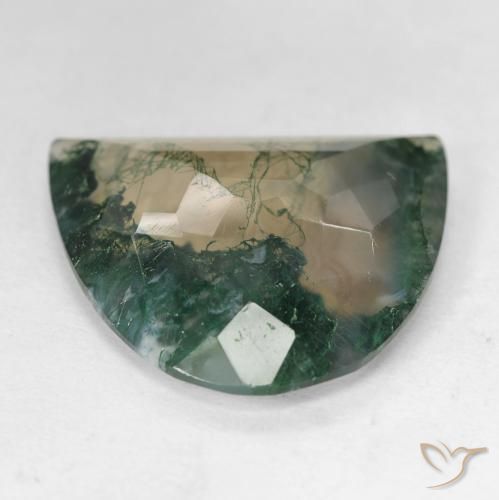 Ágata musgosa multicolorido natural 18,92ct, forma extravagante, transparente