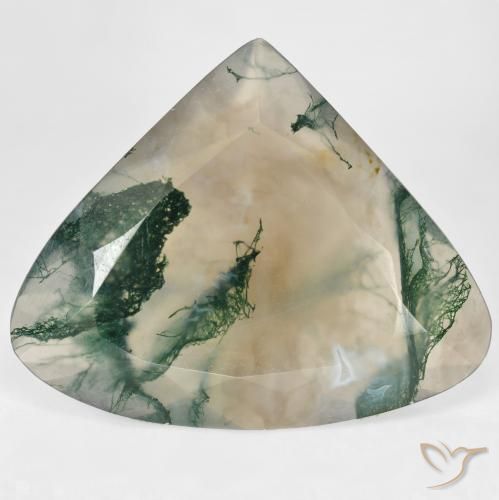 29.68ct Natural Multicolorido Ágata musgosa, Formato de pêra, Transparente