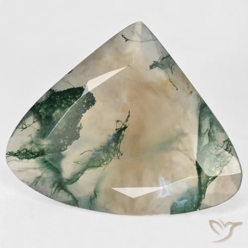 Ágata musgosa Multicolorido Natural 29.68ct, Formato de pêra, Transparente
