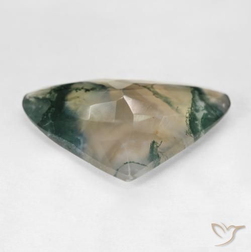 Ágata musgosa Multicolorido Natural 29.68ct, Formato de pêra, Transparente