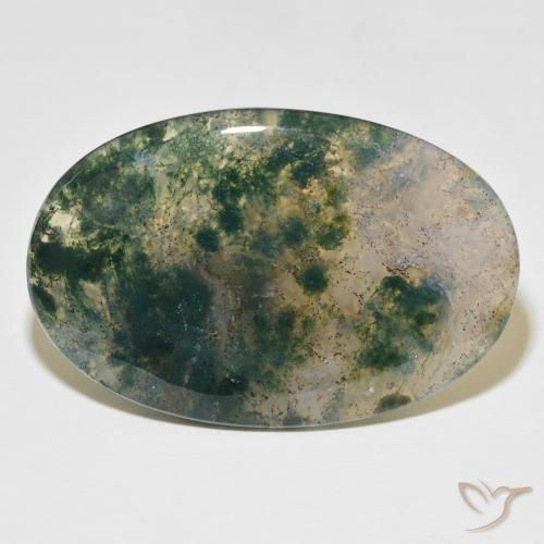 52.44ct Natural Multicolorido Ágata musgosa, oval, Translúcido