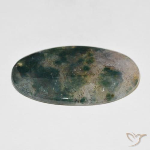 Ágata musgosa Multicolorido Natural 52.44ct, oval, Translúcido