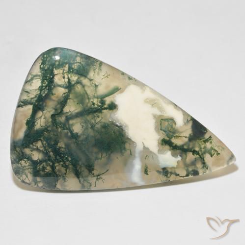 Ágata musgosa Multicolorido Natural 65.25ct, Formato de pêra, Translúcido
