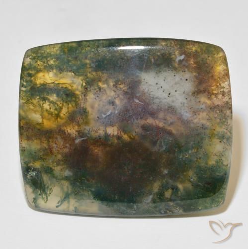 86.48ct Natural Multicolorido Ágata musgosa, Almofada, Translúcido