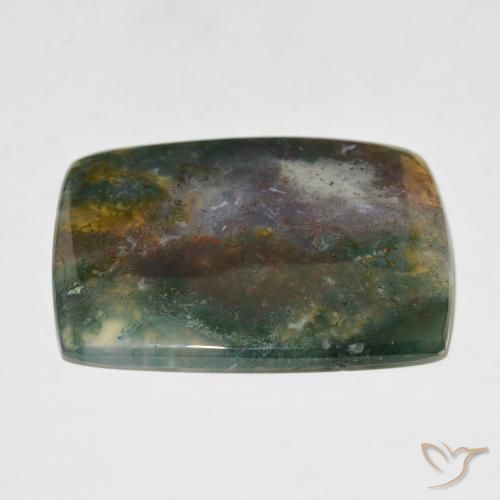 Ágata musgosa Multicolorido Natural 86.48ct, Almofada, Translúcido