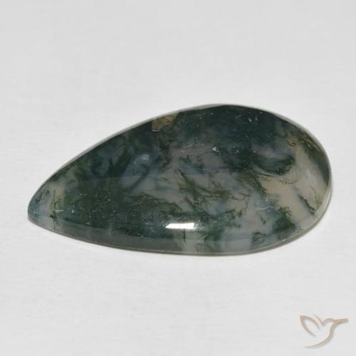 Ágata musgosa Multicolorido Natural 24.87ct, Formato de pêra, Opaco