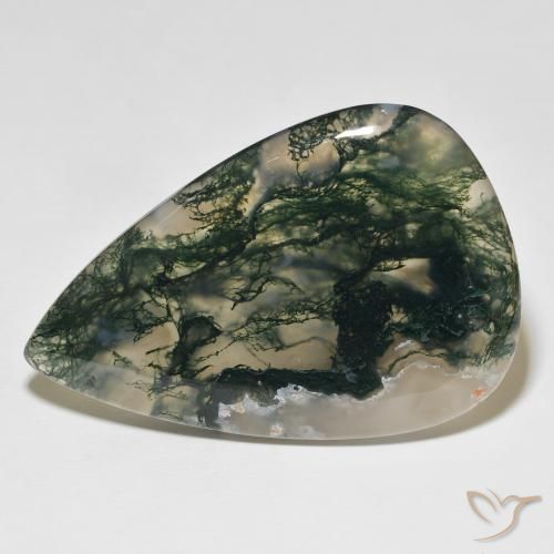 98.16ct Natural Multicolorido Ágata musgosa, Formato de pêra, Opaco
