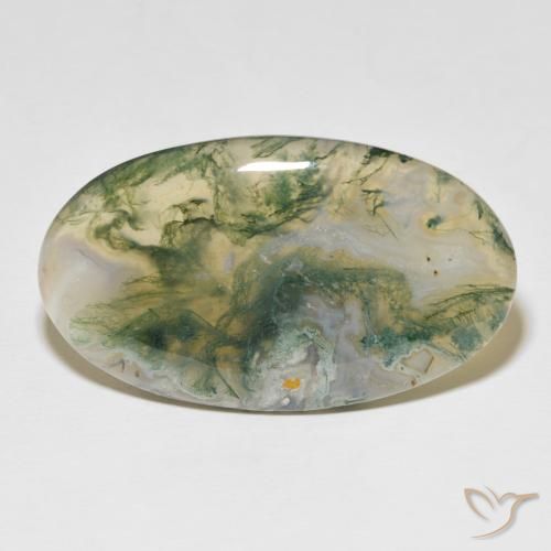 48.97ct Natural Multicolorido Ágata musgosa, oval, Opaco