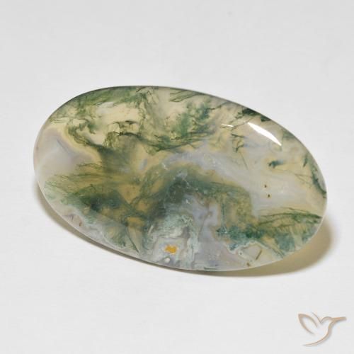 Ágata musgosa Multicolorido Natural 48.97ct, oval, Opaco