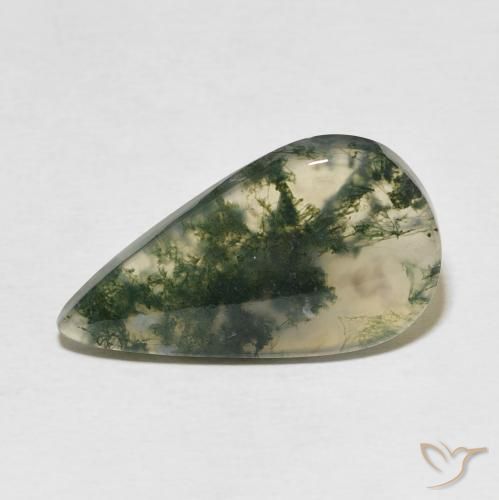 10.69ct Natural Multicolorido Ágata musgosa, Formato de pêra, Translúcido