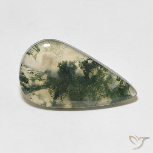 Ágata musgosa Multicolorido Natural 10.69ct, Formato de pêra, Translúcido