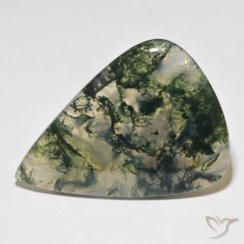 76.96ct Natural Multicolorido Ágata musgosa, Formato de pêra, Translúcido