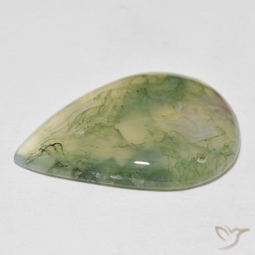 Ágata musgosa Multicolorido Natural 29.52ct, Formato de pêra, Opaco