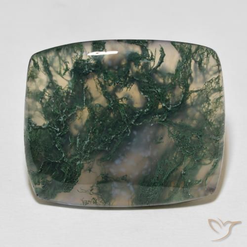 27.23ct Natural Multicolorido Ágata musgosa, Almofada, Opaco