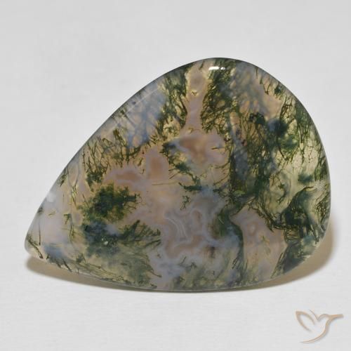 23.29ct Natural Multicolorido Ágata musgosa, Formato de pêra, Opaco