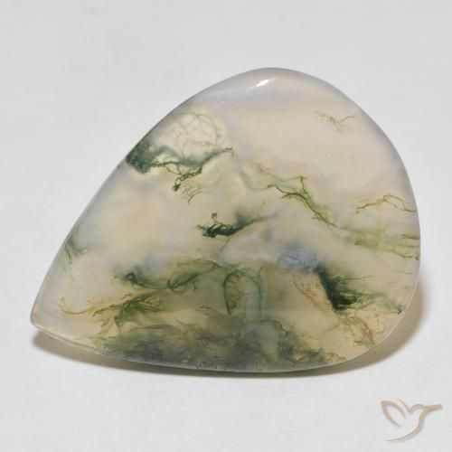 22.57ct Natural Multicolorido Ágata musgosa, Formato de pêra, Translúcido