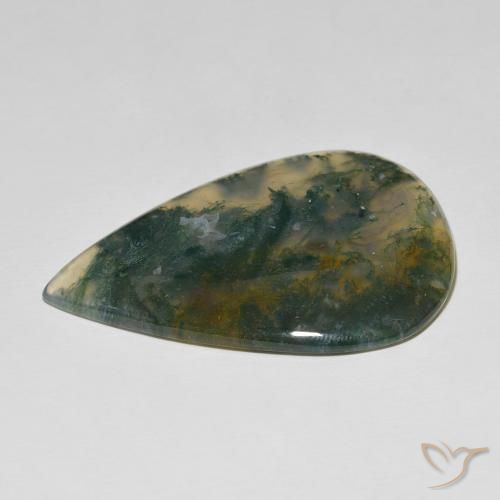 Ágata musgosa Multicolorido Natural 85.14ct, Formato de pêra, Opaco