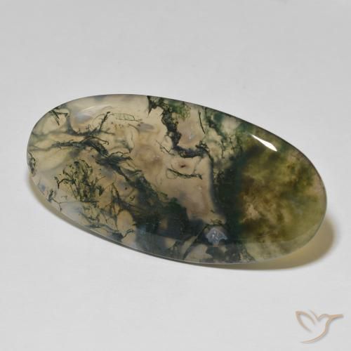 Ágata musgosa Multicolorido Natural 83.26ct, oval, Opaco