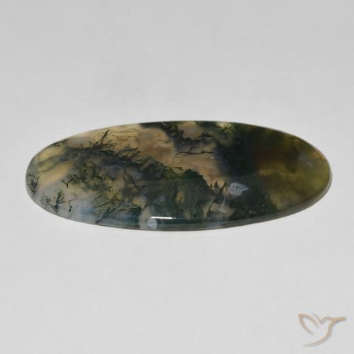 Ágata musgosa Multicolorido Natural 83.26ct, oval, Opaco