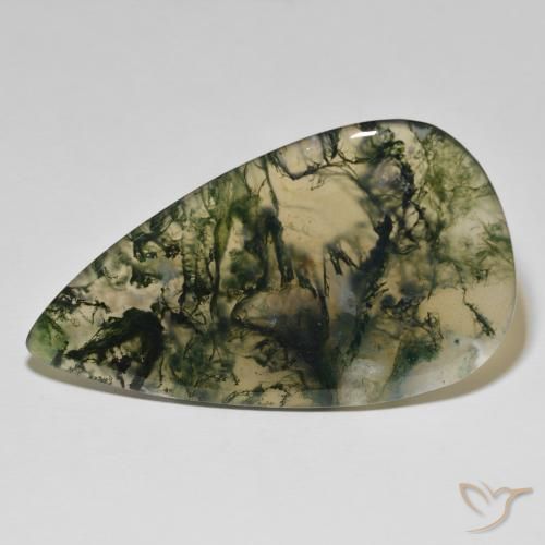 90.45ct Natural Multicolorido Ágata musgosa, Formato de pêra, Translúcido