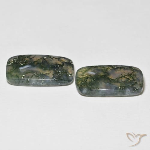 Pedras preciosas de Ágata musgosa Multicolorido natural de 28.06 ct, Almofada, Translúcido