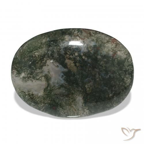 37.71ct Multicolorido Ágata musgosa, oval, Translúcido