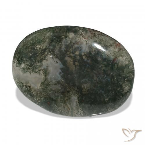 Ágata musgosa Multicolorido Natural 37.71ct, oval, Translúcido