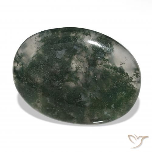 Ágata musgosa Multicolorido Natural 39.60ct, oval, Translúcido