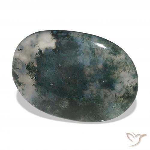 Ágata musgosa Multicolorido Natural 45.08ct, oval, Translúcido