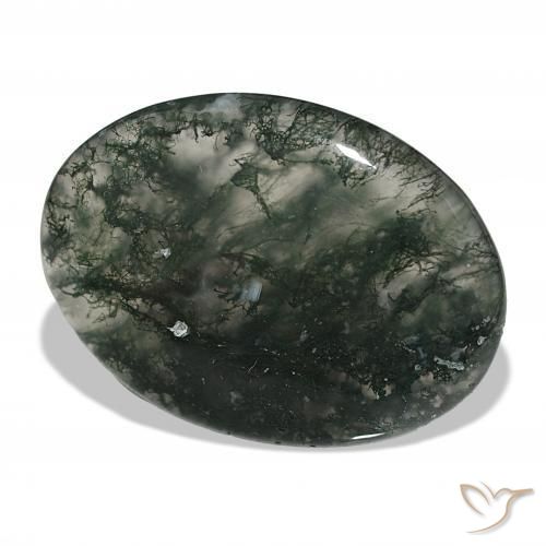 Ágata musgosa Multicolorido Natural 53.06ct, oval, Translúcido