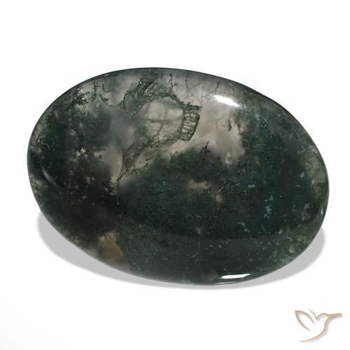 Ágata musgosa Multicolorido Natural 58.50ct, oval, Translúcido