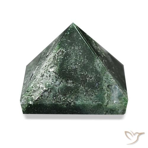 Ágata musgosa verde escuro Natural 79.96ct, Quadrado, Opaco