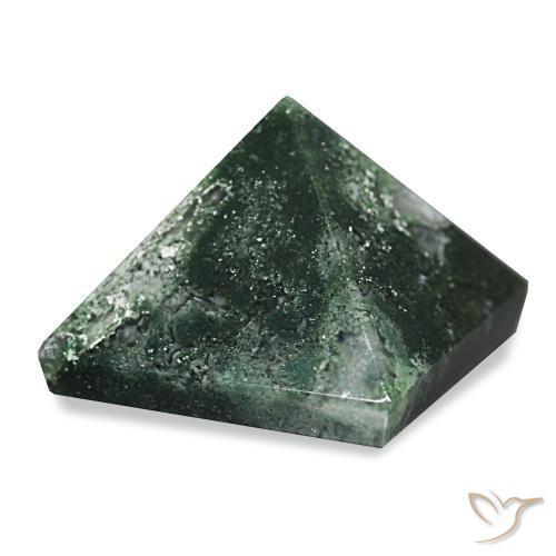 Ágata musgosa verde escuro Natural 79.96ct, Quadrado, Opaco